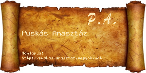 Puskás Anasztáz névjegykártya